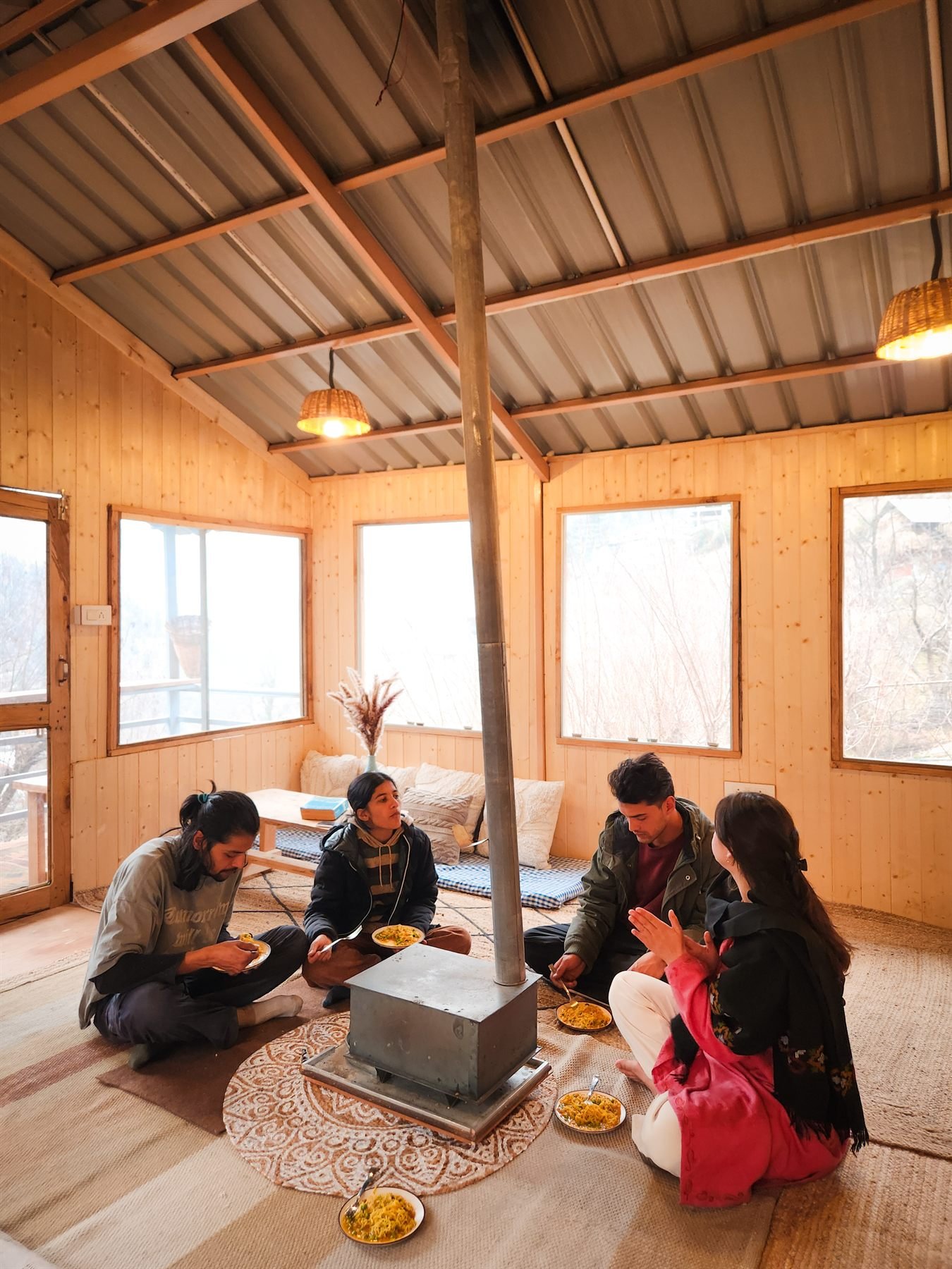 Guests together in the common room at Bleeblu Stays
